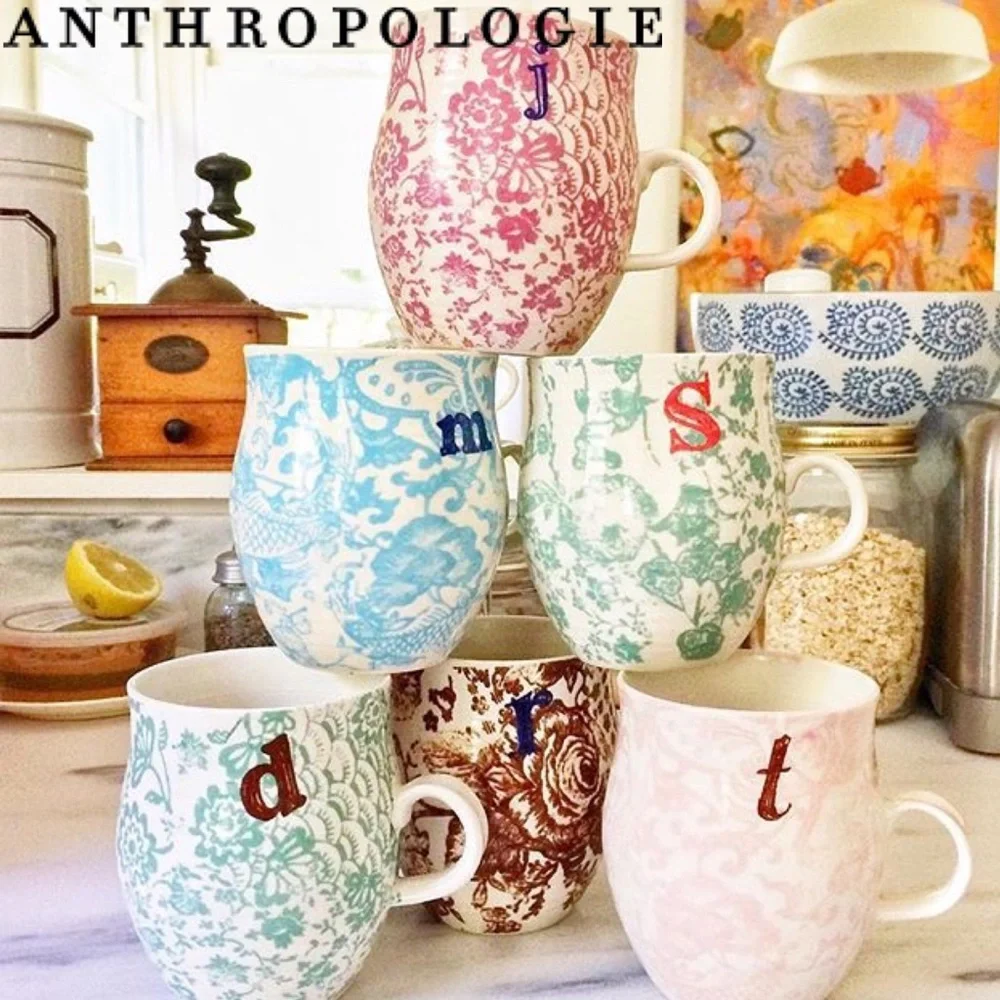 Anthropologie Homegrown Monogram Mug